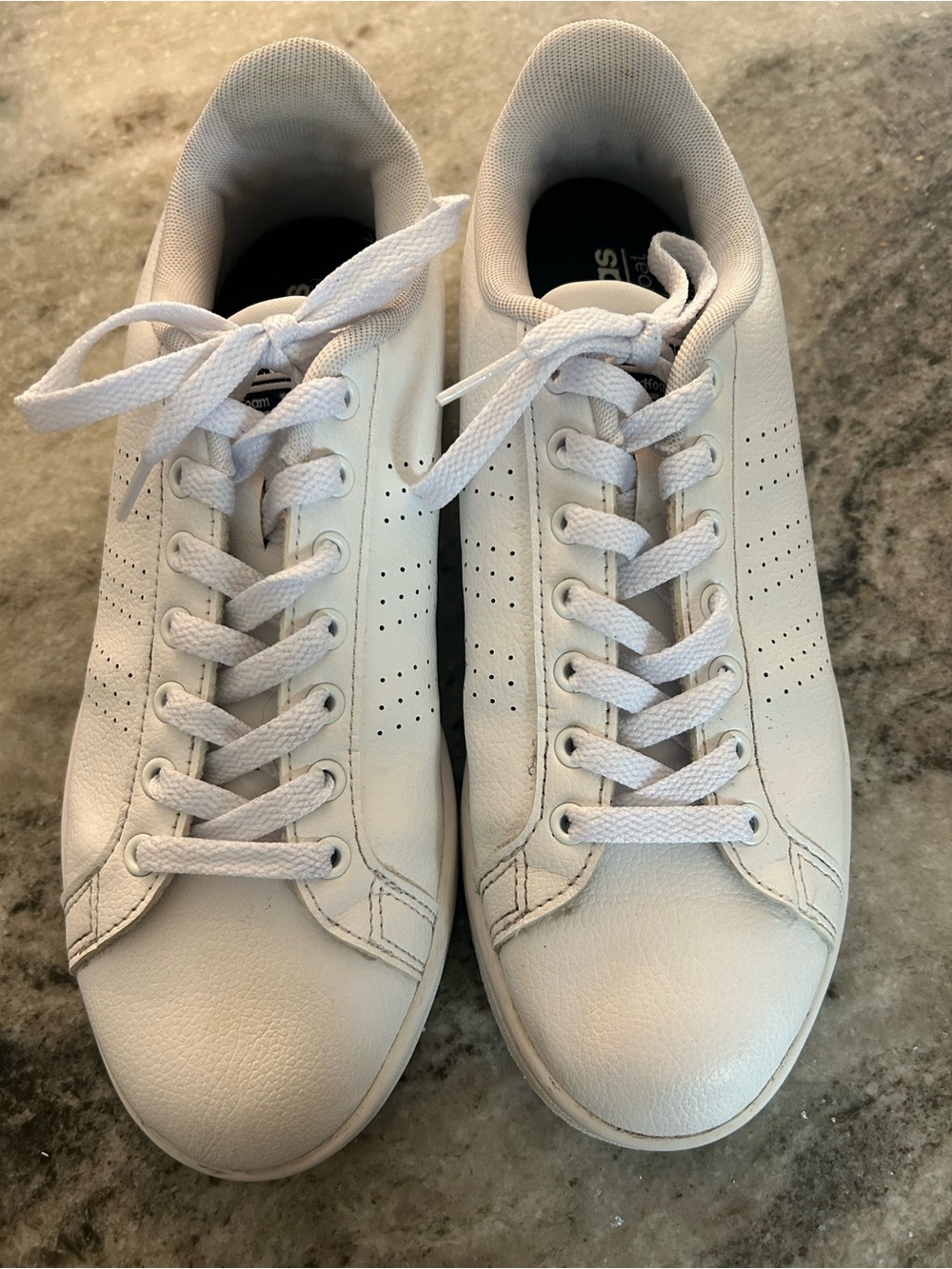 Addias Classic White Leather Sneakers size 7.5 ladies